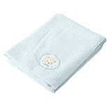 東京西川 ベビーパフベーシックシリーズ スケッチブック フードカラーおくるみバスタオル 90×90cm サックス LFW3502223-S