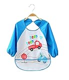 【パンダ】赤ちゃん　ベビー　子供服　お食事用スタイ　スモック　エプロン　うわっぱり　防水　防汚　洗いやすい　快適　柔らかい　通気　　1ー3歳（90）