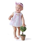 Famukaカワイイ ベビー　コットン　小砕花　透かし彫り　服セット　ベビースーツ　（白　１８-２４ヶ月(83CM-87CM)）