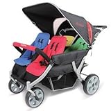 オートブレーキ・折りたたみ自立機能付き・4人乗り高機能モデル 大型ベビーカーFamilidoo（ファミリードゥー） 幼稚園 保育園 お散歩用