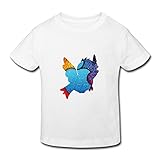 星 ２～６歳子供 男女兼用 半袖 ティー Tシャツ 小鳥 動物 可愛い Apple White 5-6 Toddler