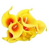 Zhhlinyuan 良質 Artificial PU Calla lily Flowers Simulation Bouquet Wedding Party ホーム Decor 10 Pcs