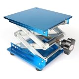 Uevmo 実験台 昇降台 SUS304ステンレス 耐荷重5-25kg 高さ調整可 ラボジャッキ ミニ昇降台 小型昇降作業台 リフト 研究 学習 授業 実験 DIY (150*150mm,アルミニウムの酸化)
