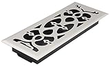Accord AMFRSNV412 Victorian Floor Register, 4-Inch x 12-Inch(Duct Opening Measurements), Satin Nicke