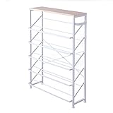 【エセスシリーズ】 シューズラック 15足 ショートブーツ・ヒール収納可能 サイドバー付き Lサイズ ナチュラル/ホワイト