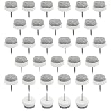 Tovot 32個3 / 4インチ( 20 mm )フェルト爪の家具、椅子、テーブルwith 1 / 16インチシャンクホワイト、ラウンド