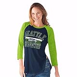 NFL Women 's Hangtimeアンティークロゴ3 / 4 Sleeve Tee ( Medium、シアトルシーホークス)