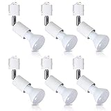 ダクトレール用スポットライト E26 6W 650lm BR20 LED電球付き レフランプ型 ライティングバー用器具セット ライティングレール 天井照明 (電球色 6個セット)