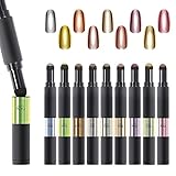 ジェルネイル スティックタイプミラーパウダーペン ダブルカラー マジックパウダーペン ミラーパウダー パウダーアート ネイルアート ネイルパウダー UV・LED対応(TR01 & TR02)