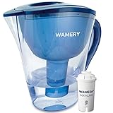 Alkaline Water Pitcher 8 cups. Portable Filter system for Tap Water. Reduces Lead, Chlorine and Harmful metals from faucet. Increase PH to 8.5-9.0 more hydration, less acidity. Free Alkaline Filter