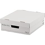 【Amazon.co.jp限定】フェローズ バンカーズボックス 743S 白/グレー 6個1セット 収納ボックス Mサイズハーフ ふた式 日本製 100066990