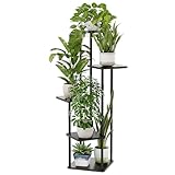 Bamworld フラワースタンド 室内 プランタースタンド 5段観葉植物 台 おしゃれ 植物 棚 植木鉢台 プランターラック リビング 寝室 ベランダ 黒