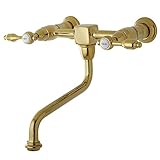 Kingston Brass KS1212TAL Kingston Brass Tudor Wall Mount 8 in. Center Vessel Sink Faucet