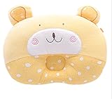 macaroni（マカロニ） ふわふわ ベビー ピロー くま ちゃん ドーナツ 枕 新生児 用 出産 祝 (イエロー)