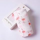 おくるみ ベビーブランケット ガーゼおくるみ ベビーバスタオル 授乳ケープ 出産祝い 120＊120cm (フラミンゴ)