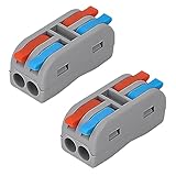 PENGLIN 10個 コンパクトスプライスコネクタ ワンタッチコネクター 接続端子 電線 配線 接続 差し込みコネクタ レバー付き接続端子セット より線・単線接続可能コネクタ 双方向端子台(2イン6アウト)