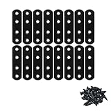 DFsucces ジョイント金具 フラット 4穴 ステンレス製 接合金具 固定金具 固定板 ブラケット金具 ネジ付き 16個セット 80x17x2mm