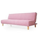 ソファ ソファー ベッド ソファベッド 2人掛け リクライニング ファブリック シングル ピンク