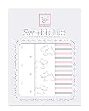 SwaddleDesigns SwaddleLite Set of 3 Marquisette Swaddle Blankets Premium Cotton Muslin Pastel Pink L