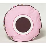 Mod Dots/str Pink/Choc Decorative Pillow by Bacati
