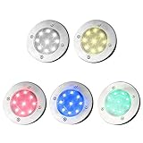 PROKTH 埋め込み式 9LEDソーラーガーデンライト 屋外照明/エクステリアライト 5種類電球色 屋外照明 防水 ガーデン、庭、芝生、公園 1個セット