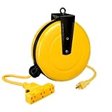 Lind Equipment LE2630B Cable Reel, 30ft, Triple Outlet, Circuit Breaker, 10A Rated, 16/3 SJT Cable b