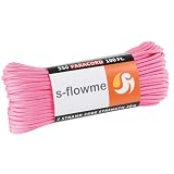 スフローム(s-flowme) パラコード 7芯 4mm x 30m 耐荷重 250kg クラフト テントロープ アクセサリー ブレスレッド アウトドア キャンプ テント タープ 用固定用紐 ガイロープ ロープ A23 ピンク