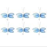 ナイロントンボの装飾キラキラ – ミニメッシュオーガンジードラゴンフライ装飾ウェディングパーティーテーブル散布スクラップブッククラフトカード女の子寝室赤ちゃん保育園ホーム壁デコレーションby bugs