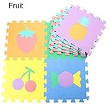 RXIN 子供用EVAデジタルパズルカーペット 10枚/セット 赤ちゃん用クローリングプレイマット フロアパズルマット フォームカーペット BGM19