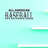 All American野球スポーツQuote Sign Boy Girlビニール壁デカールステッカー子供寝室Sale – 22色使用可能なサイズ: 12インチx 30インチ
