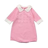 (プタス)Putars ベビー服 子供服 ロンパース ニット 女の子 ワンピース 二色 可愛い 秋 冬 新生児 歩行服 出産お祝い 記念日 プレゼント 12ヶ月-4歳