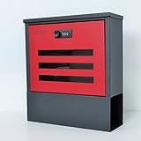 おしゃれな郵便ポストmailbox郵便受け ダイヤル錠付き レッド赤色ポストpm223