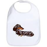 CafePress Chocolate Dapple Dachshund Bib - Standard Cloud White by CafePress