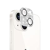 iPhone 15 用/iPhone 15 Plus 用 カメラ保護ガラスフィルム カメラレンズ保護カバー アルミニウム合金＋強化ガラス製 カメラカバー キズ防止 露出オーバー防止 耐衝撃 防塵 防滴 薄型 3D全面保護 【1枚】 シルバー iPhone 15 対応/iPhone 15 Plus 対応 カメラガラスフィルム