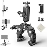 NEEWER スーパークランプ マジックアーム カメラマウント スマホホルダー/1/4"ネジ/コールドシュー/アクションカムアダプターボールヘッド/クリーニングクロス付き カメラクランプ 卓上三脚/クロスバージンバルロッド用 ST83