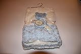 Kyle & Deena Beautiful Rosette Blue and Ivory Baby Blanket W/toy 30x40 (76x101cm) by Kyle & Deena