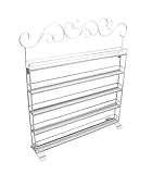 FixtureDisplays 銅/ブラック/ホワイト メタルネイルポリッシュ壁マウントカウンタートップオーガナイザーディスプレイラック 16034-P White