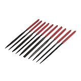 uxcell　やすり　ニードルファイルツール　スクエア　フラット　ラウンド　トライアングル　セット　プラスチックハンドル　10本入り