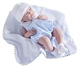 JC Toys La Newborn - Realistic 17 Anatomically Correct REAL BOY Baby Doll - All Vinyl in Blue Bubble