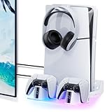 Mytrix RGBウォールマウントキット PS5用デュアル充電ステーション付き シェルフマウント PS5とPS5スリムコンソールの両方に対応 Playstation 5アクセサリー用壁掛けスタンド ヘッドセットホルダー付き