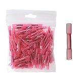 Pixnor Butt Connectors,Heat Shrink,15-24 AWG Crimp And Seal,100-Pack(Pink) [並行輸入品]