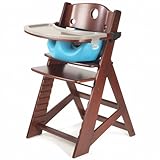 Keekaroo Height Right High Chair, Infant Insert and Tray Combo, Mahogany/Aqua by Keekaroo [並行輸入品]