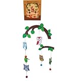 Wooden Owl & Birds Mobile in Gift Box by db