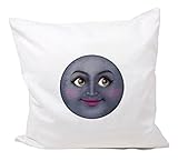 クッションカバー40 x 40 " Moonの面Emojis Trustfully Alive " pillowcase- 40 x 40 cm- pillow- smiley-クリスマスギフト