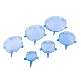 6 pack-siliconeストレッチLids再利用可能な – Food Covers、ラウンド、長方形、正方形図形、Platters、お皿、ボウル、ポット、