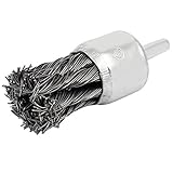 uxcell クリンプワイヤーエンドブラシ 6mmx25mm ステンレス シルバートーン ポリッシャー 1個入り