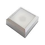 光る LED台座 四角型 6.8cm 4灯 電池式 スタンド ハーバリウム ボトル 照明 飾り 光る台座 ライト コースター (シルバー)