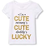 ザ・チルドレンズプレイス THE CHILDREN'S PLACE/ ショートスリーブグリッターグラフィックティ ホワイト トップス半袖Tシャツ 12～18ヶ月【並行輸入】