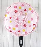 【ノーブランド品】 かわいい ラブリー系 ピンク × ドット柄 フリル付き 扇風機カバー 2枚セット