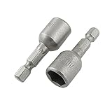 uxcell　ソケットアダプタ　磁気ナットセッター　マグネットボルト　メタル　6.3mmシャンク　六角頭　2個